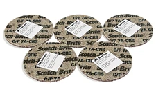 (5) 3M Scotch-Brite Cut and Polish Unitized Wheel 3” x 1/8" x 3/8" 7A CRS 13658