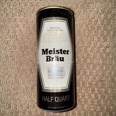 Vintage Meister Brau Premium Draft Half Quart 16oz Tall Beer Can Miller WI UPC