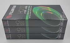 Lot Of 3 Fujifilm HQ120 VHS 6 Hours High Quality Video Tape Blank - New Sealed