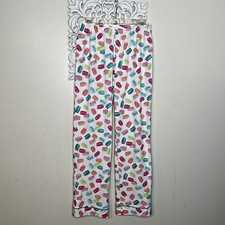 BED HEAD size SMALL Pajama PANT White Pink Green Macaroon Design Organic COTTON