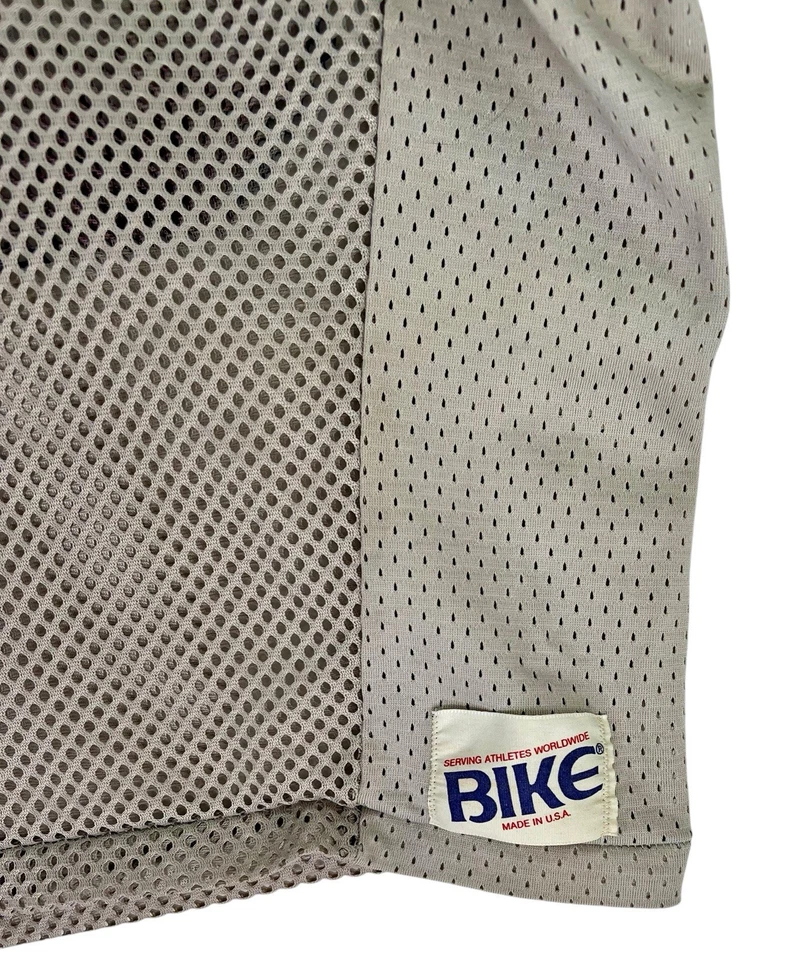 Camiseta deportiva de práctica de fútbol vintage años 80 bicicleta #36 gris malla recortada talla grande azul Foto 3 de 4