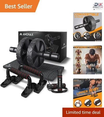 Convertible Ab Wheel Roller with Large Knee Mat for Core Abs Rollout Exercise... - Image 1 of 4