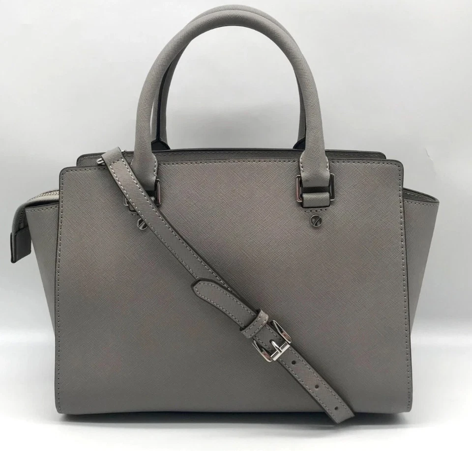 MICHAEL KORS серый 'Сельма', кожаный Med трансформируемый чехол, через плечо Рекомендуемая розничная цена производителя $398 - Изображение 3 из 4