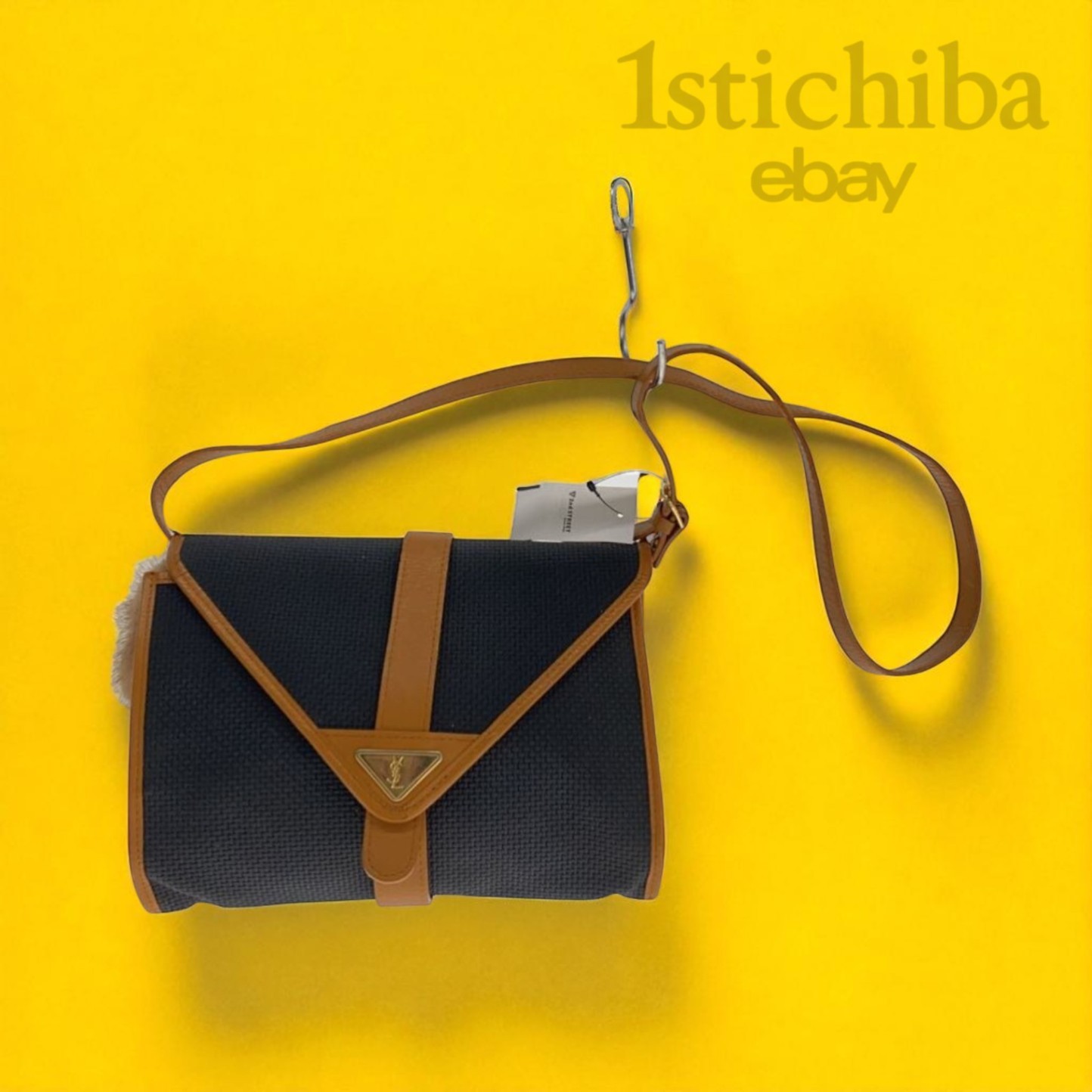 Borsa a tracolla Yves Saint Laurent nera usata rara design borsa