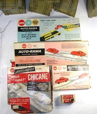 5 Vintage Gilbert American Flyer Auto-Rama Slot Car Track Accessories, NIB-TLC
