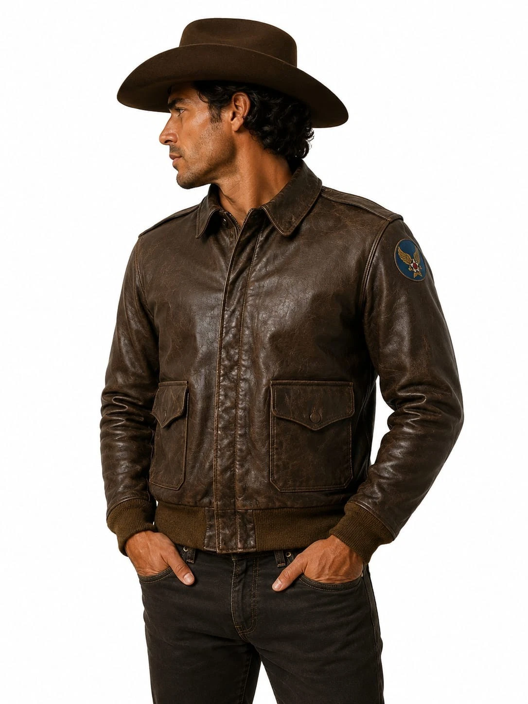 Chris Redfield Resident Evil "Made in Heaven" Real Leather Bomber Jacket Cosplay image 2