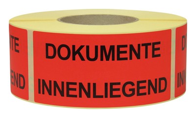 TransPak Warn- und Hinweis-Etiketten Dok. Innenliegend 1.000 Stk/Rolle