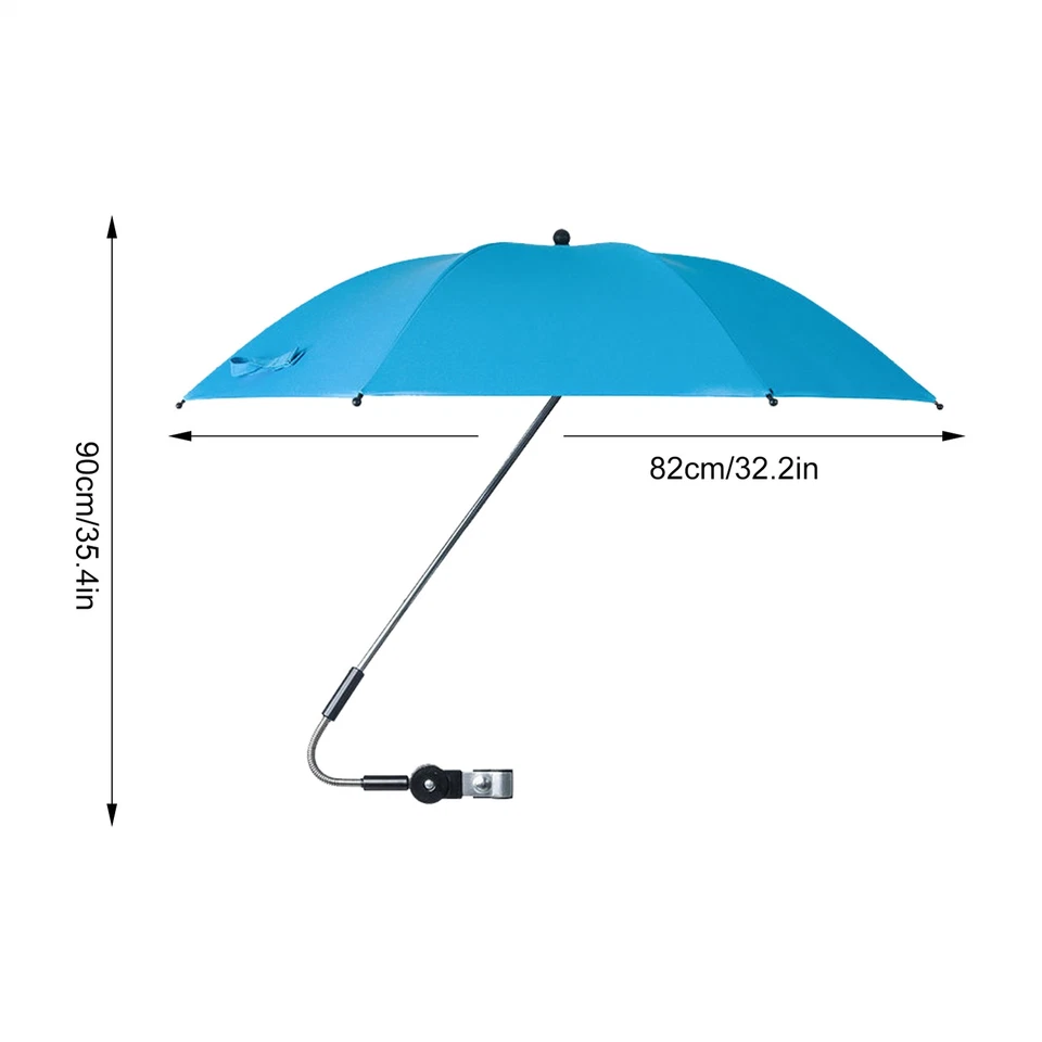 Sombrilla Sombrilla Cochecito Bebé Proteger del Sol Lluvia Giración Multiángulo  Foto 3 de 4