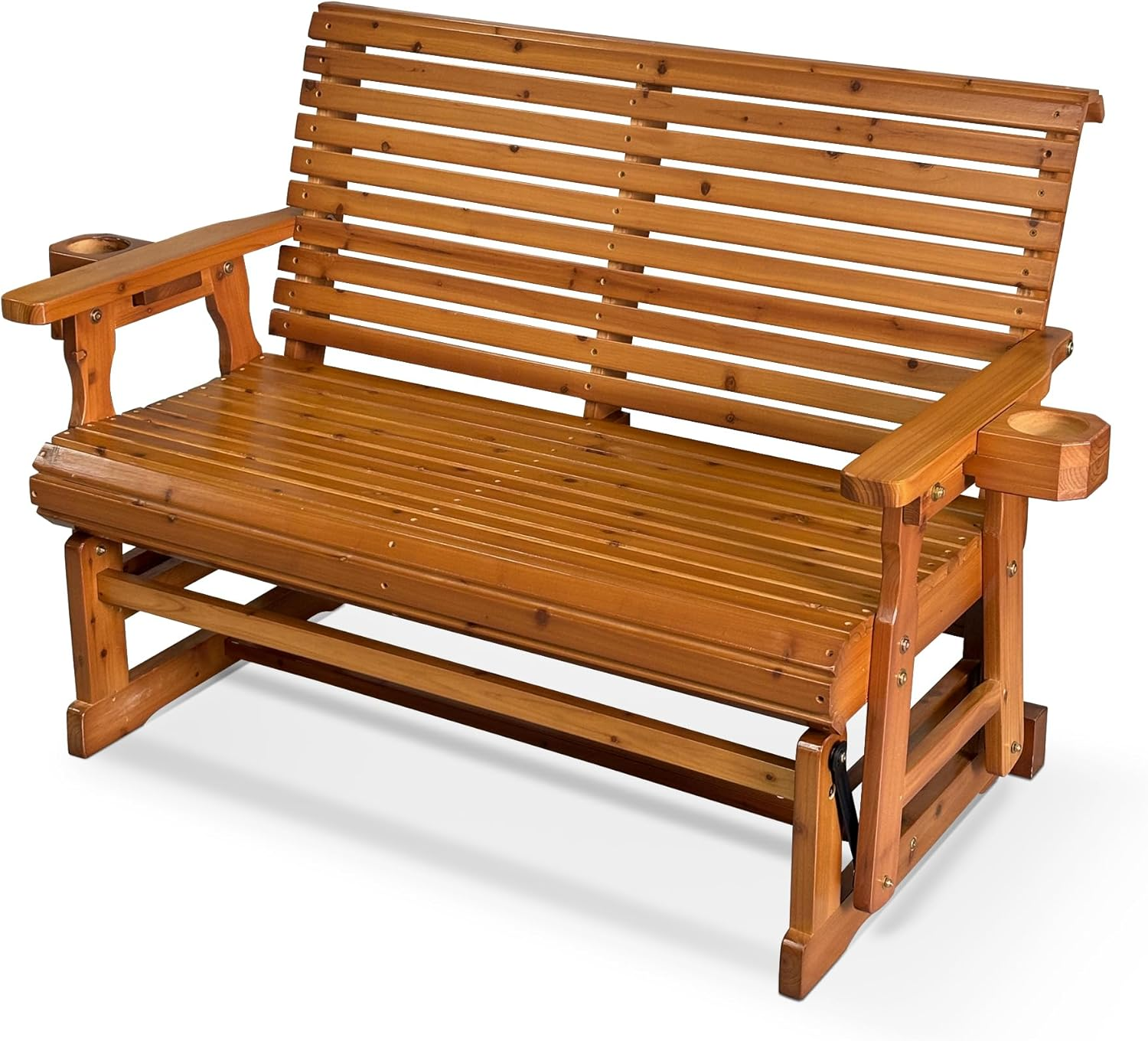 Fortune Candy Patio Glider with Cup Holders, High Roll Back and Deep Contoured S