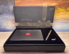 MONTBLANC Meisterstuck Solitaire Hematite Fountain Pen & Greeting Card Set, NOS!