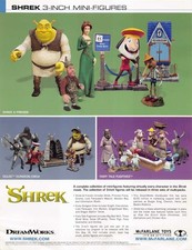 McFarlane Toys SHREK minifiguras de tres pulgadas hoja de venta 2001