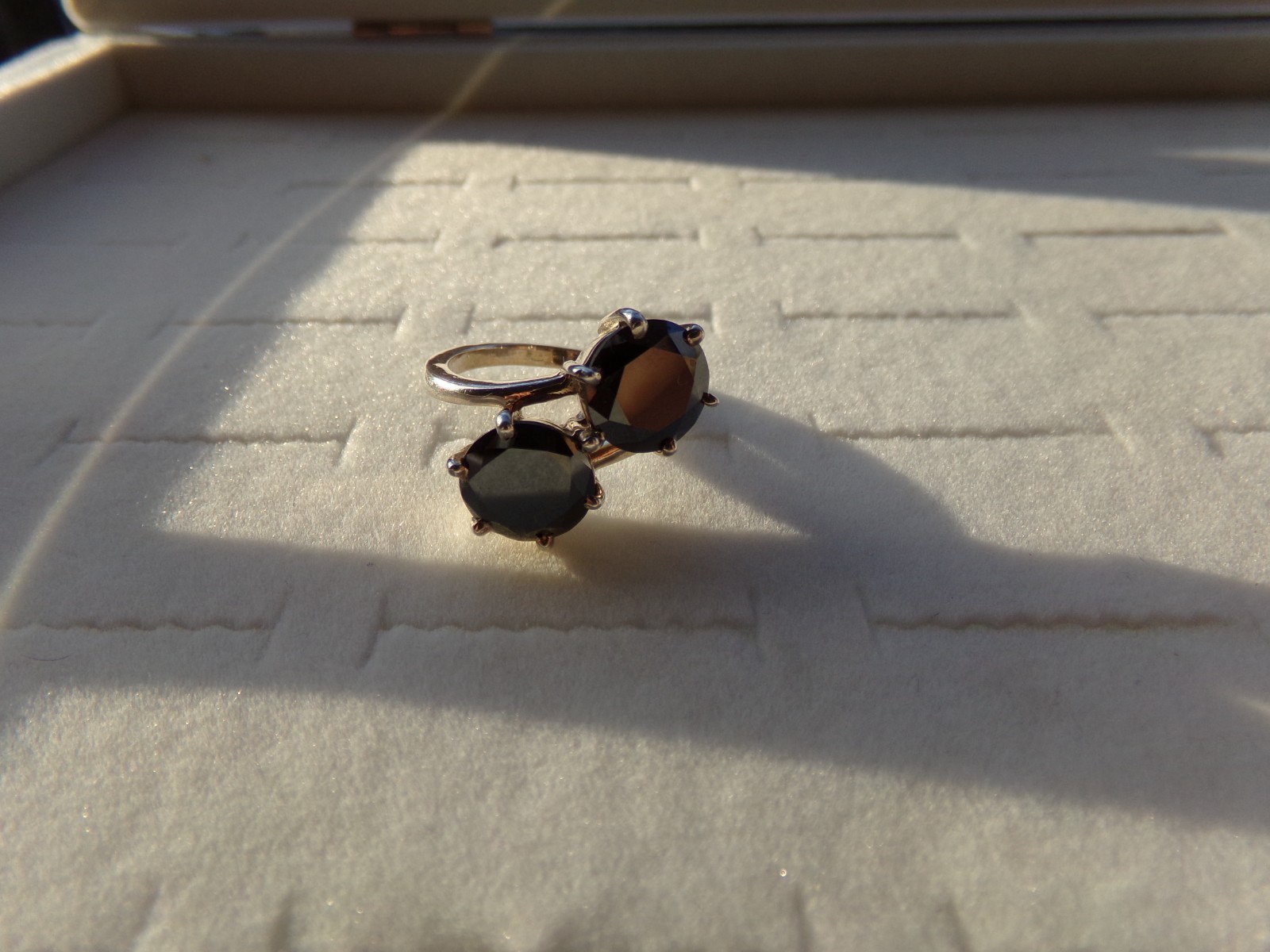 Black Stone Solid Sterling Silver 925 Ring Size 7… - image 5