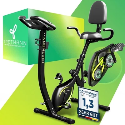 Tretmann 3in1 Heimtrainer Fahrrad klappbar -extra leise & komfortabel Ergometer
