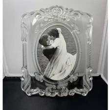 Ornate Picture Frame Baroque Rococo Lead Crystal Oval Mikasa 9x11”