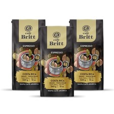 Caf  Britt  - Costa Rican Espresso Coffee 12 oz.  3-Pack - Whole Bean, Arabi