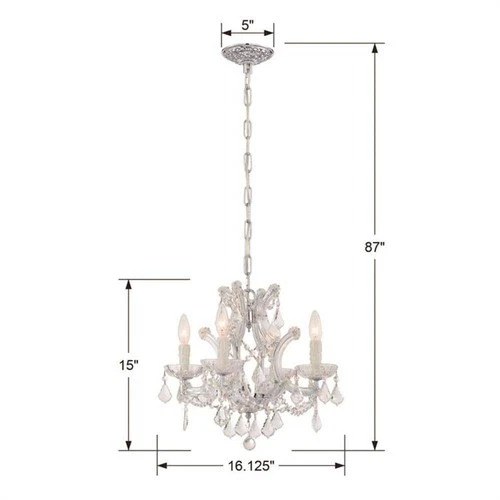 Crystorama Maria Theresa 16.5'' Hand Cut Crystal Polished Chrome Chandelier - Picture 6 of 7