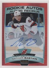2019 O-Pee-Chee Platinum Rookie Autos Red Prism 32/50 Nathan Bastian Auto 0ga1