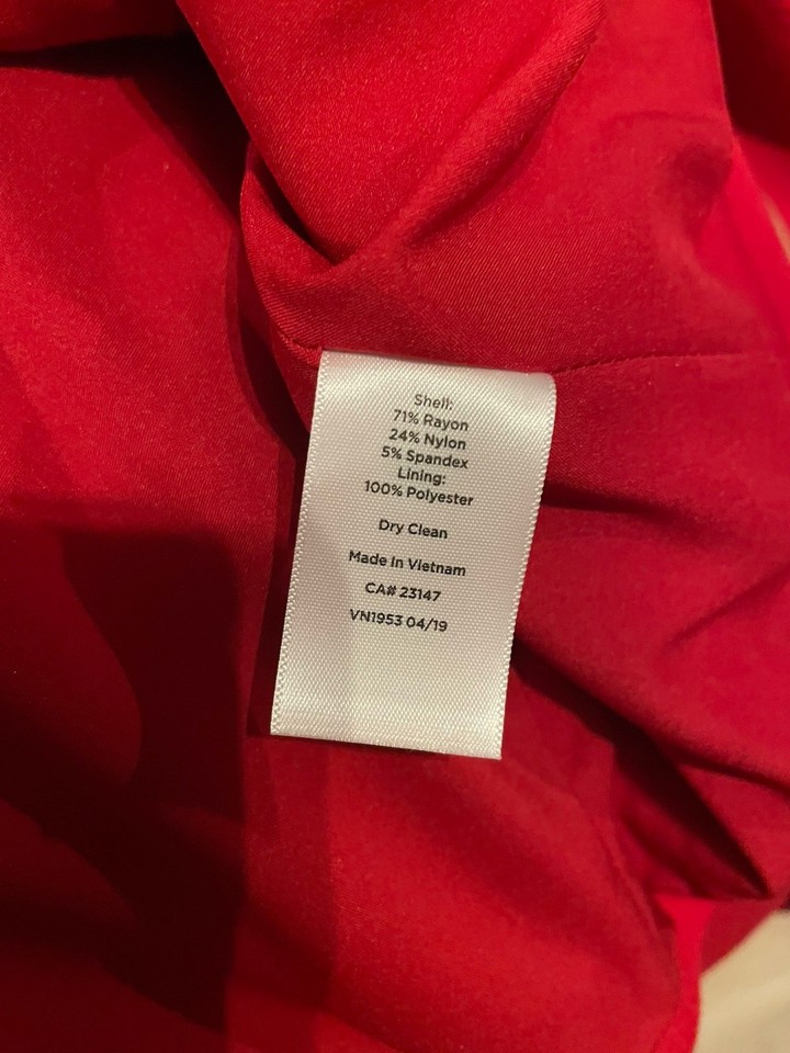 Talbots Italian Luxe Knit Pantsuit Size 14 Red Collarless Zip Blazer ...