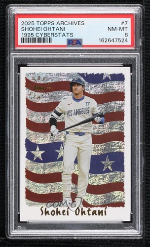 2025 Topps Archives 1995 Topps CyberStats Shohei Ohtani #95C-7 PSA 8 3si