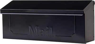 Gibraltar Wall Mount Black Mail Box Heavy Duty Galvanized Steel Mailbox, Small - Image 1 of 4