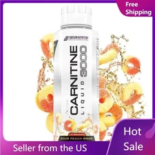 Cutler Nutrition Liquid Carnitine 3000mg for Energy and Metabolism peach Flavor
