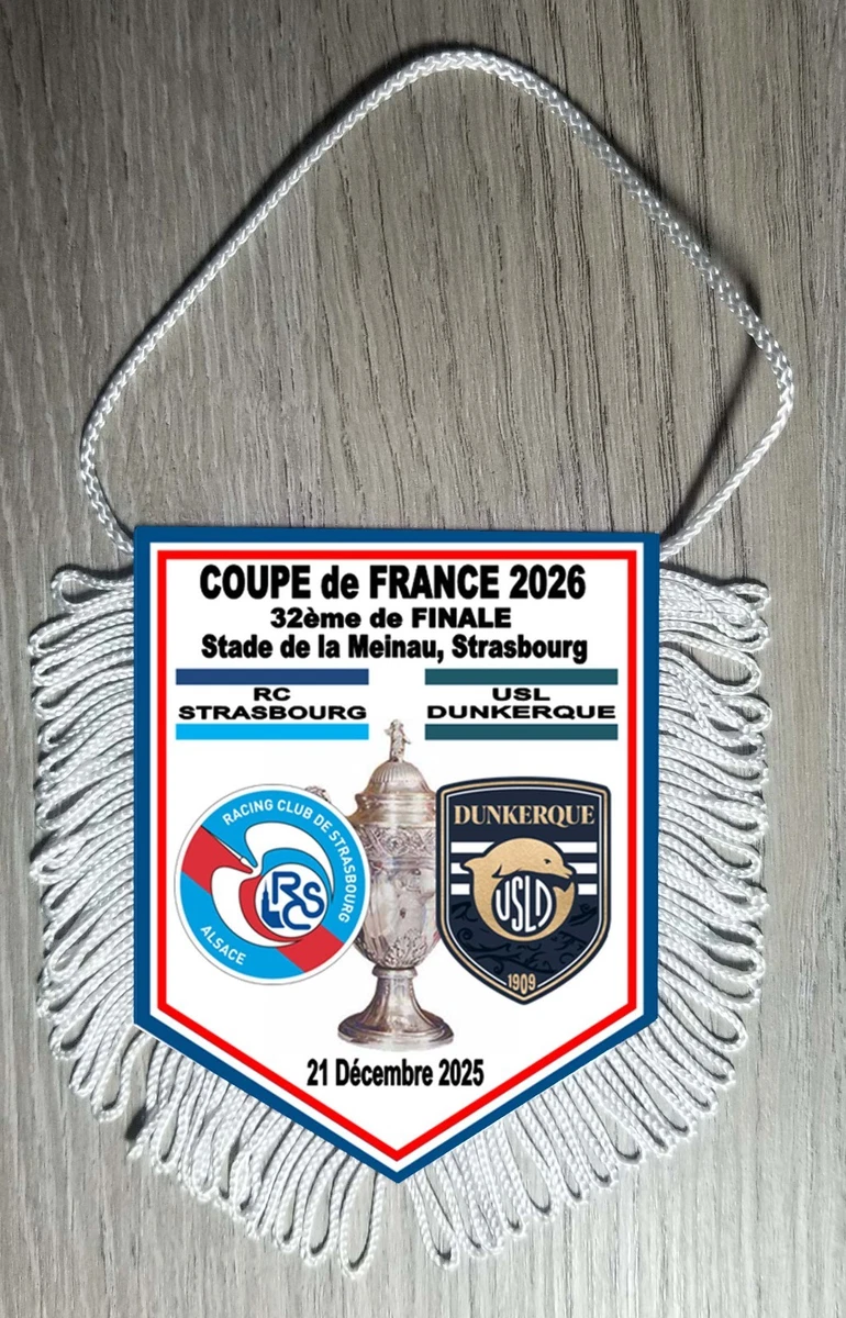 Fanion Football Finale Coupe De France 1950/1951 - RC Strasbourg Vs US Valenciennes - Collector Vintage