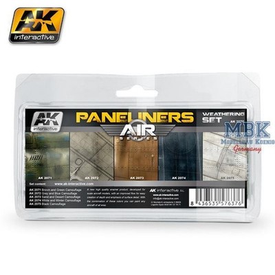 AK Interactive S.L. AK-2070 Paneliners Weathering Set Combo