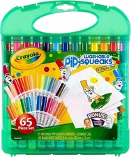 Kids Art Supplies 65ct, Washable Markers Drawing Set for Travel