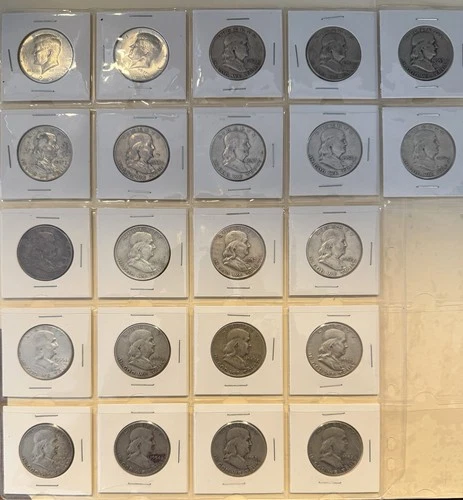 New ListingHalf Dollar Silver Coin Lot 22 Coins 1952-1964  90 % silver