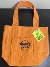 NWT Trader Joe's Halloween 2025 Orange Mini Canvas Tote Bag