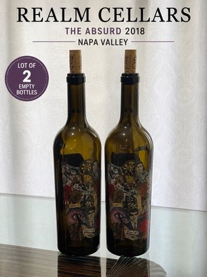 Realm Cellars The Absurd 2018 Napa Valley Empty Wine Bottles Lot of 2