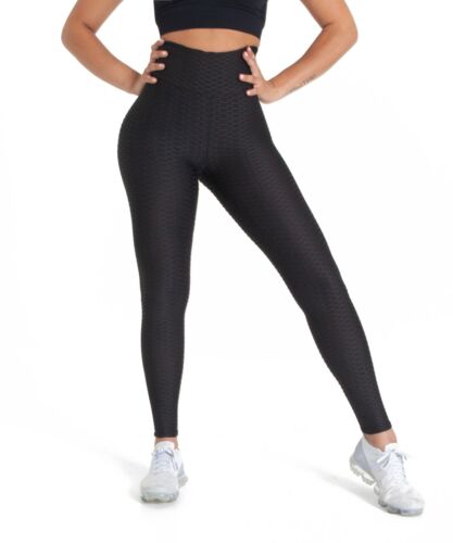 Geraffte Scrunch Po Lifting Textur Leggings hohe Taille Training Yoga Hose - Bild 5 von 14