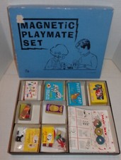 FAO SCHWARZ MAGNETIC SET IN BOX 1960 MAGNETO MAGNET MAGIC TOY CAT DOG CAR MUMMY
