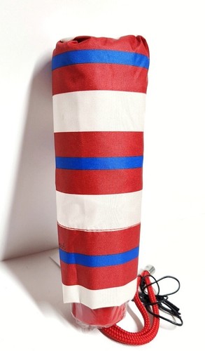 Coach Mini Umbrella in Stripe Print Silver Chalk Multi UV Protection CU248 NWT - Picture 2 of 14