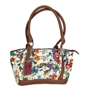 Details About Koltov Handbag Purse Fl Top Zipper Closure Multi Color Colorful Faux Leather