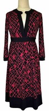 London Times Women’s Knee Length Dress V Neck Stretchy Sz 4