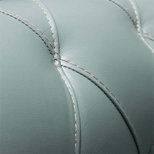 Daily Tufted Leather Accent Chair In Spa Blue - Picture 4 of 8