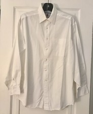 Tommy Hilfiger Size 15.5 32-33 White Cotton Long Sleeve Casual Button-Up Shirt