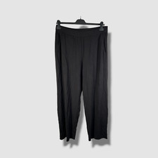 148 Eileen Fisher Women's Black Straight-Leg Jersey Knit Pants Size L