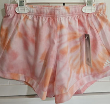 Girls Youth Kids Adidas Shorts NEW Multi Pink Dye Size Large 14