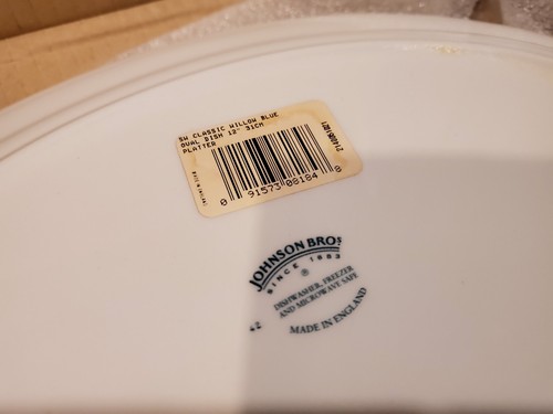 NEW Johnson Bros Blue Willow Oval Serving Dish Platter ENGLAND 12” FREE SHIPPING - Picture 3 of 7