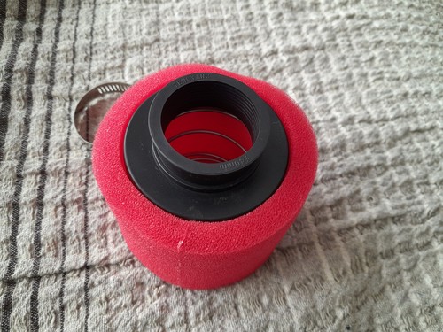 FILTRO ARIA MOTO 40 mm RED FILTER CARBURATORI PWK MIKUNI DELL'ORTO IN SPUGNA - Foto 3 di 4