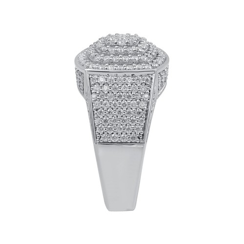 2,25 Karat großer Moissanit Iced Out Hip Hop Ring für Herren, 925 Sterlingsilber Ring - Bild 6 von 8