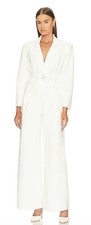 NWT Norma Kamali Single Breasted Straight Leg Jumpsuit Ivory Small Free Shipping