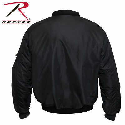 Rothco Enhanced Nylon MA-1 Flight Jacket - Black | eBay
