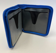 CD Case Holder Storage DVD 6 Sleeve Organizer Portable Zipper Vintage ROYAL BLUE