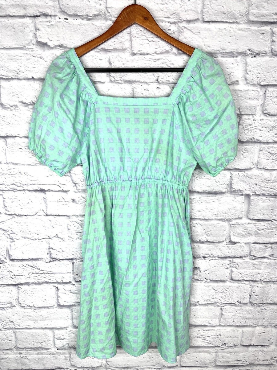 MICHELLE MCDOWELL Women's Mint Purple Box Square Neck Fit & Flare Short  Dress S