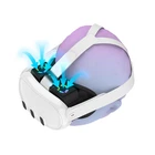 For Meta Quest3 Air Circulation Face Cover With Cooling Fan RGB Light VR Headset