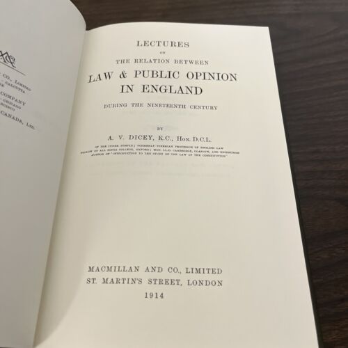 LAW AND PUBLIC OPINION In ENGLAND A. V. Dicey The Legal Classics Library RARE! - Picture 10 of 10