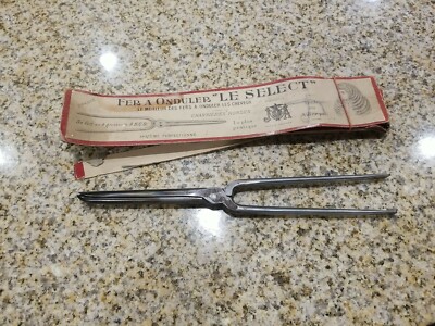 Vintage Kizure Curling Iron Fer Onduler Charnieres Rondes